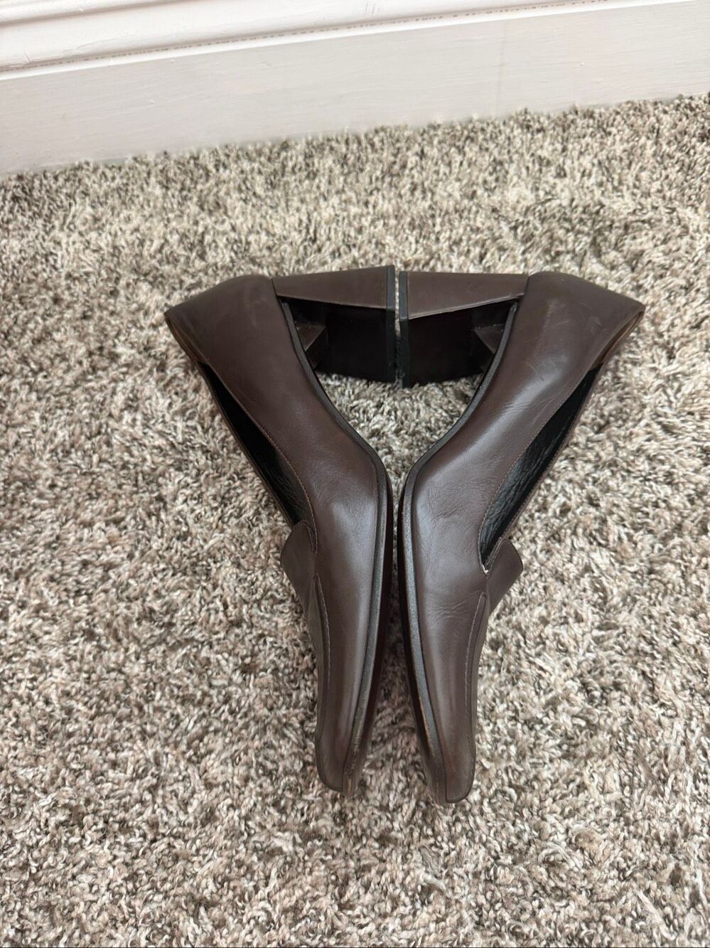 Prada Brown Leather Pumps Size 39 Women - Picture 4 of 16